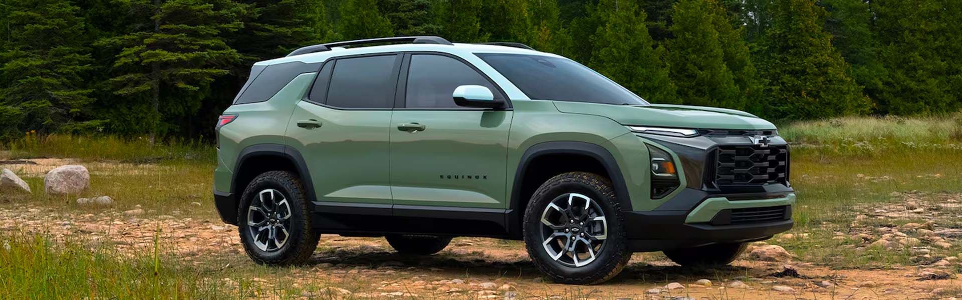 A Chevy Equinox park on off road path